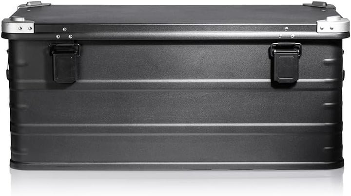 AluVault 081L – Alubox mit Deckel, Aluminium Aufbewahrungsbox, Alukiste, Spritzwassergeschützt, Stau