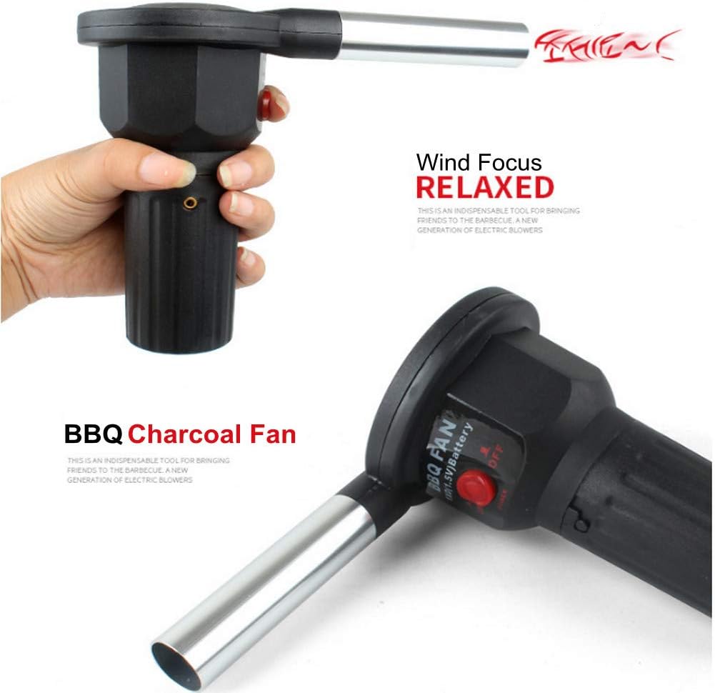 Zunate BBQ Fan, Grill Fön Barbecue Blower Grillgebläse Batterie, für Outdoor Camping Picknick Charco
