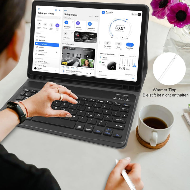 Zabatoco Tastatur Hülle für Samsung Galaxy Tab А9 Plus 2023 11 Zoll [QWERTZ Deutsches], Abnehmbar Ta