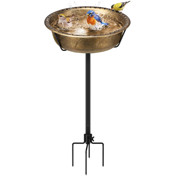 VIVOHOME Vogeltränke 71cm hoch Polyresin leicht antike Optik, Kupfer | Edles Design mit metallischer