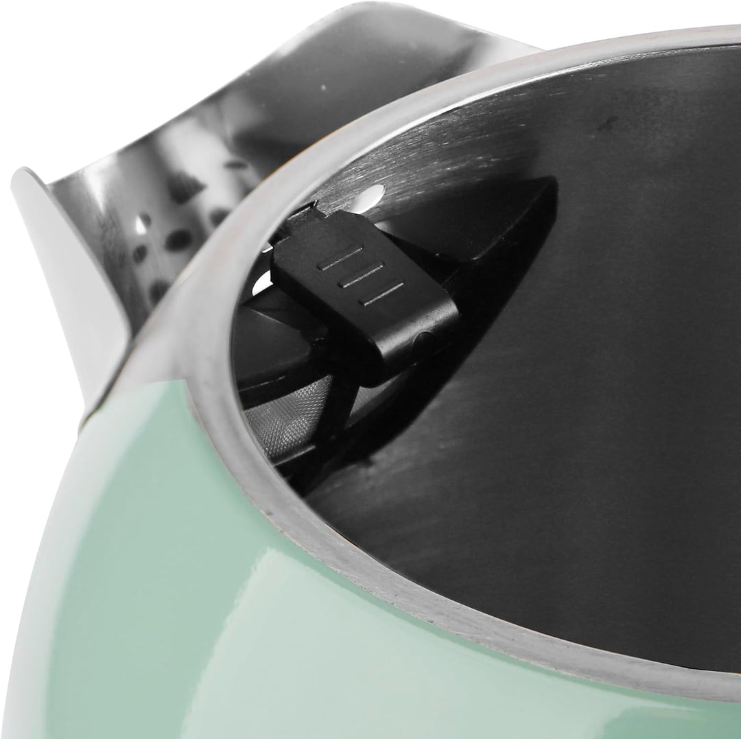 EMERIO Wasserkocher Retro Style | 2200 Watt | 1.7 Liter | Edelstahlgehäuse | Wasserstandsanzeige | W