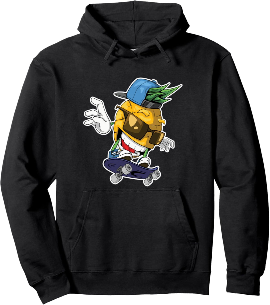 Coole Ananas fährt Skateboard Skater Skateboarder Pullover Hoodie
