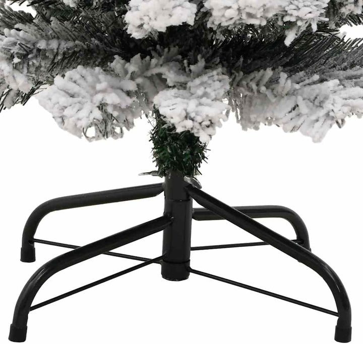 vidaXL Schlanker Künstlicher Weihnachtsbaum Beschneit Christbaum Tannenbaum Dekobaum Kunstbaum Weihn