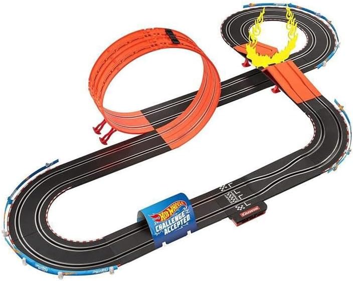 Carrera 20062552 GO!!! Rennstrecken-Set I Hot Wheels I 4,9 m elektrische Rennbahn mit Streckenteilen