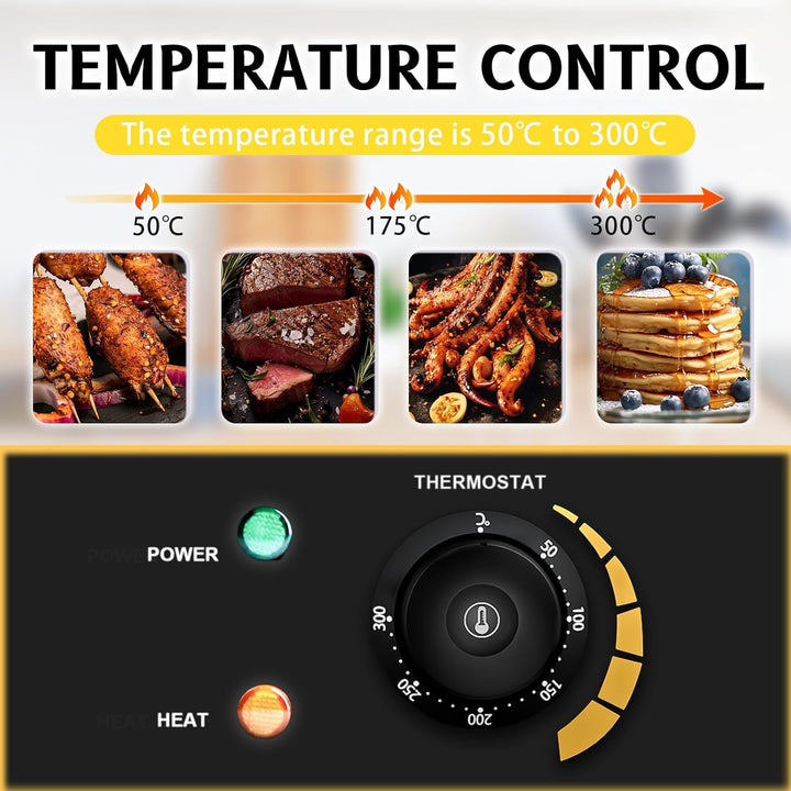Grillplatte Elektrisch, Profi Gastro Elektrogrill Elektrische Grillplatte Tischgrill mit 36 x 30 cm