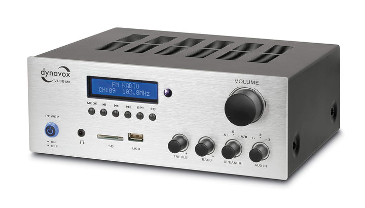 Dynavox Stereo Kompakt-Verstärker VT-80 MK, 4 schraubbare Lautsprecher-Anschlüsse, Fernbedienung für