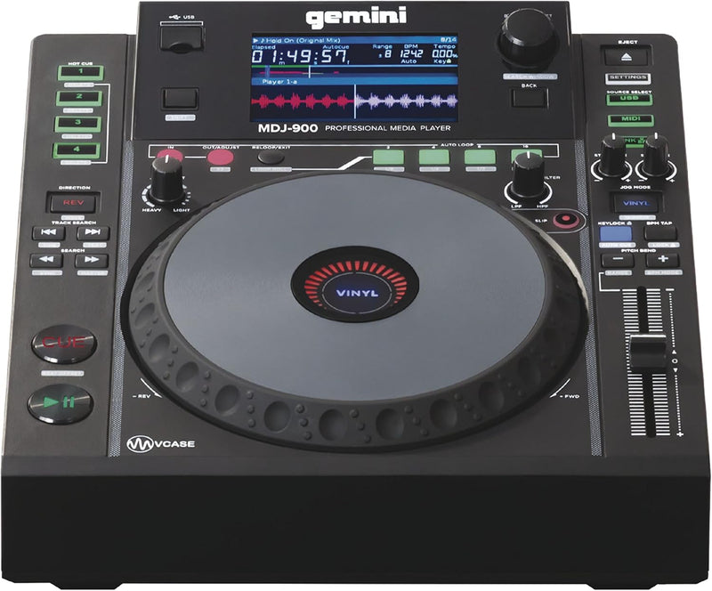 Gemini MDJ-900 - USB DJ Media Player - 4.3 Zoll Farbdisplay - 8 Zoll Jogwheel