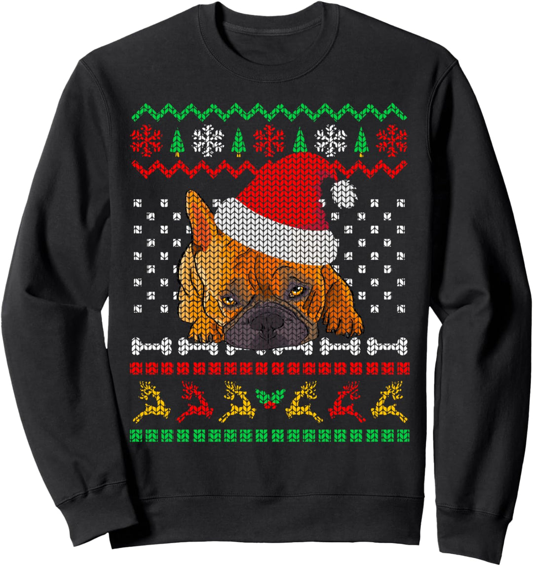 Frohe Weihnachten Französische Bulldogge Ugly Sweater Sweatshirt