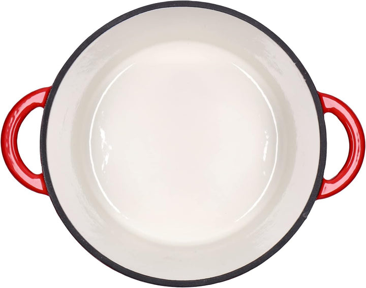 Kochtopf, Kasserole Fleischtopf aus emailliertem Gusseisen mit Deckel 6L, Ø28cm Edelstahl-Knauf, für