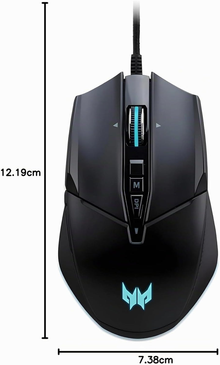 Acer Predator Cestus 335 Gaming Maus (19.000 DPI, 400 IPS Tracking, 10 programmierbare Tasten, 0,5 m