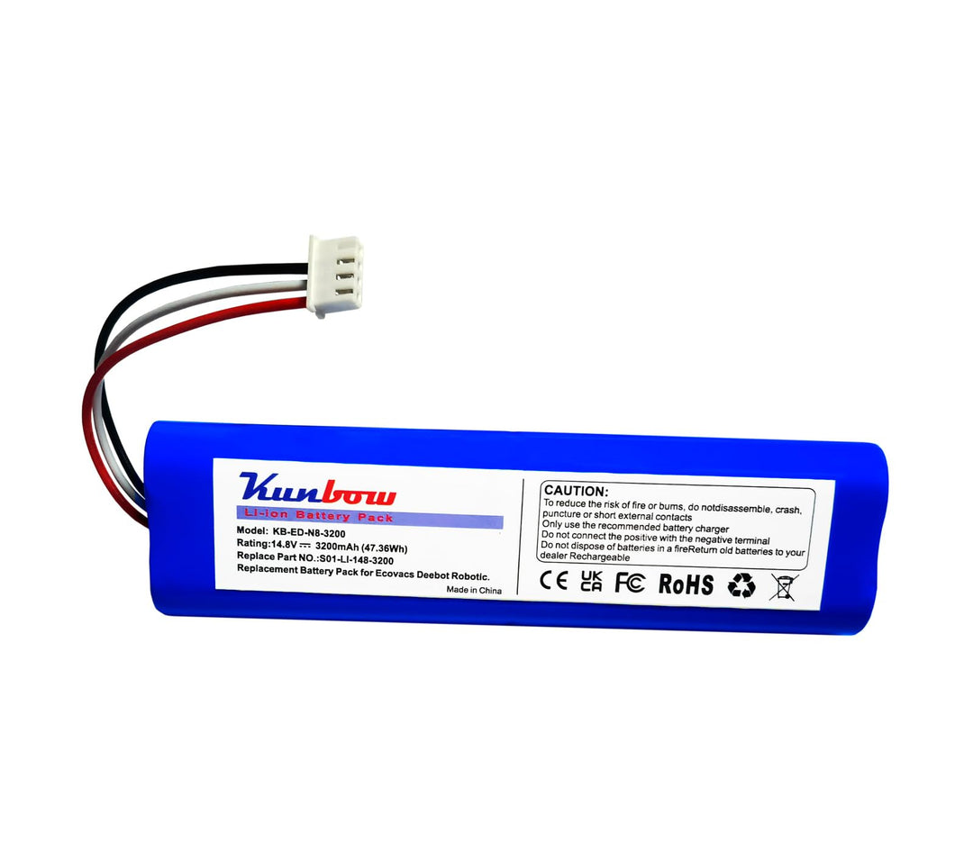Kunbow 3200mAh Li-Ion Akku, Ersatzakku für Ecovacs Deebot N8, Deebot N8+, Deebot N8 Pro, Deebot N5,