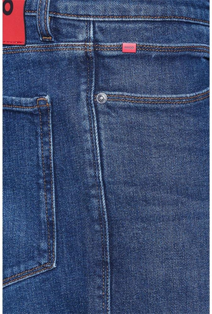 HUGO Herren 708 Slim-Fit Jeans aus hellgrauem Denim 36W / 32L Medium Blue420, 36W / 32L Medium Blue4