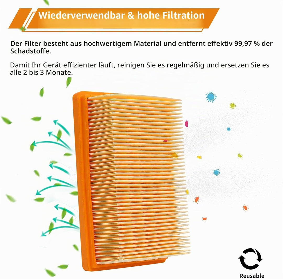 10 Stück WD6 Beutel für Kärcher Staubsaugerbeutel WD4 WD5 WD5P WD6P MV4 MV5 MV6 mit 2 Stück WD6 Filt