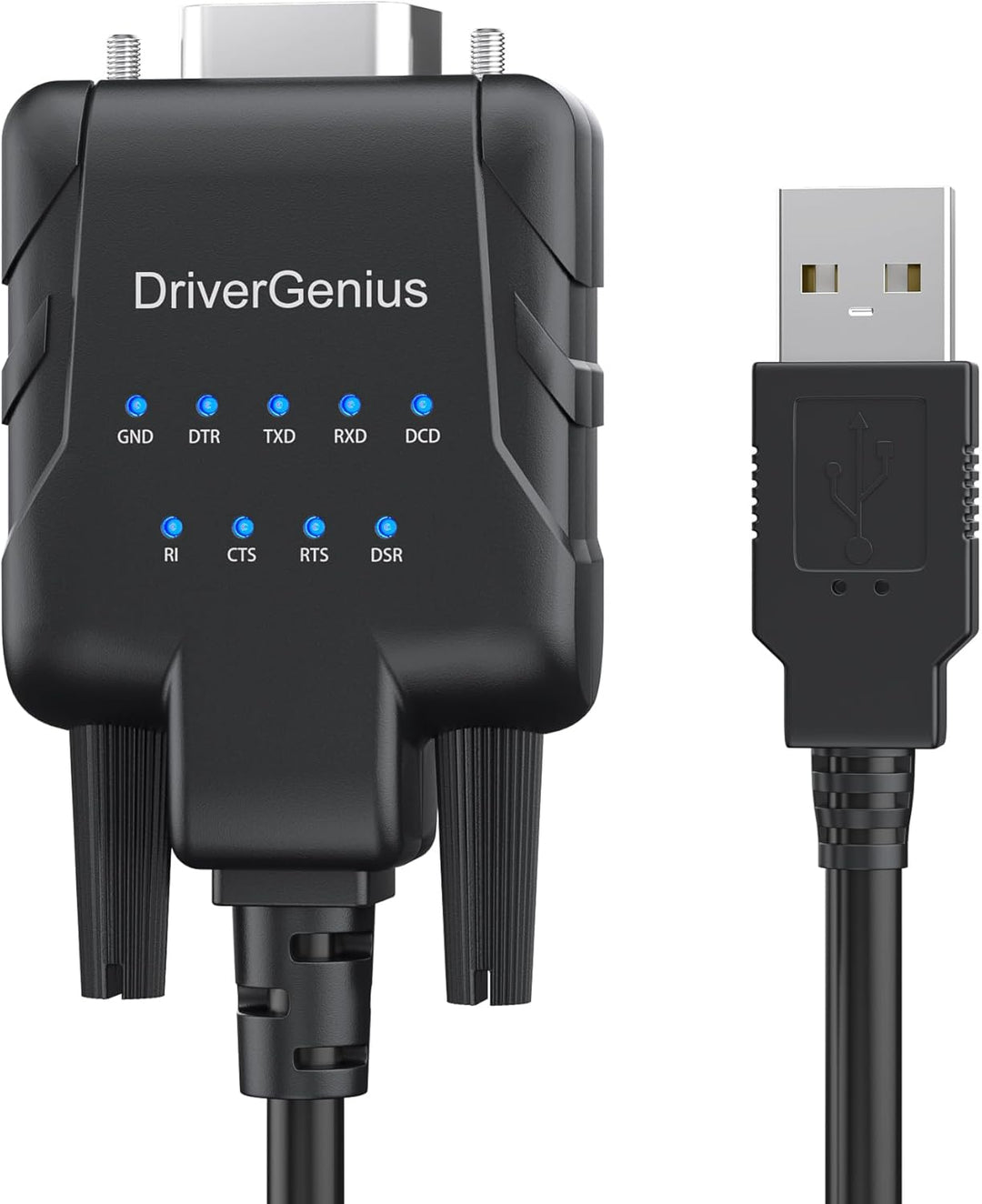DriverGenius SerialPulseX Serie | USB auf RS232 Seriell Adapter mit 9 x LED Statusanzeige – Für PLC-