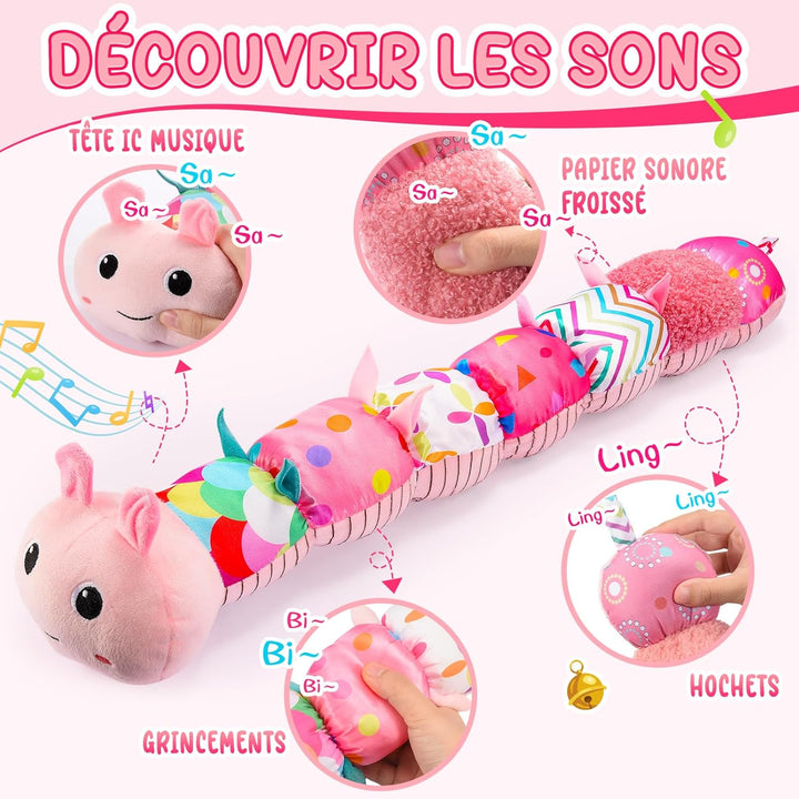 Toyzey Musical Raupe Baby Geschenk 0-6 Monate Mädchen BabySpielzeug 3 6 12 Monate Spielzeug ab 0 3 6