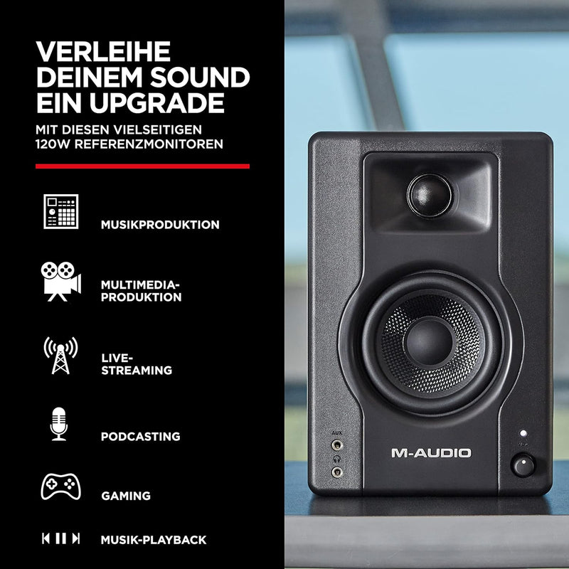 M-Audio BX4 4,5" Studio-Monitore High-Definition Monitor Lautsprecher Boxen, 120W - Paar & Adam Hall