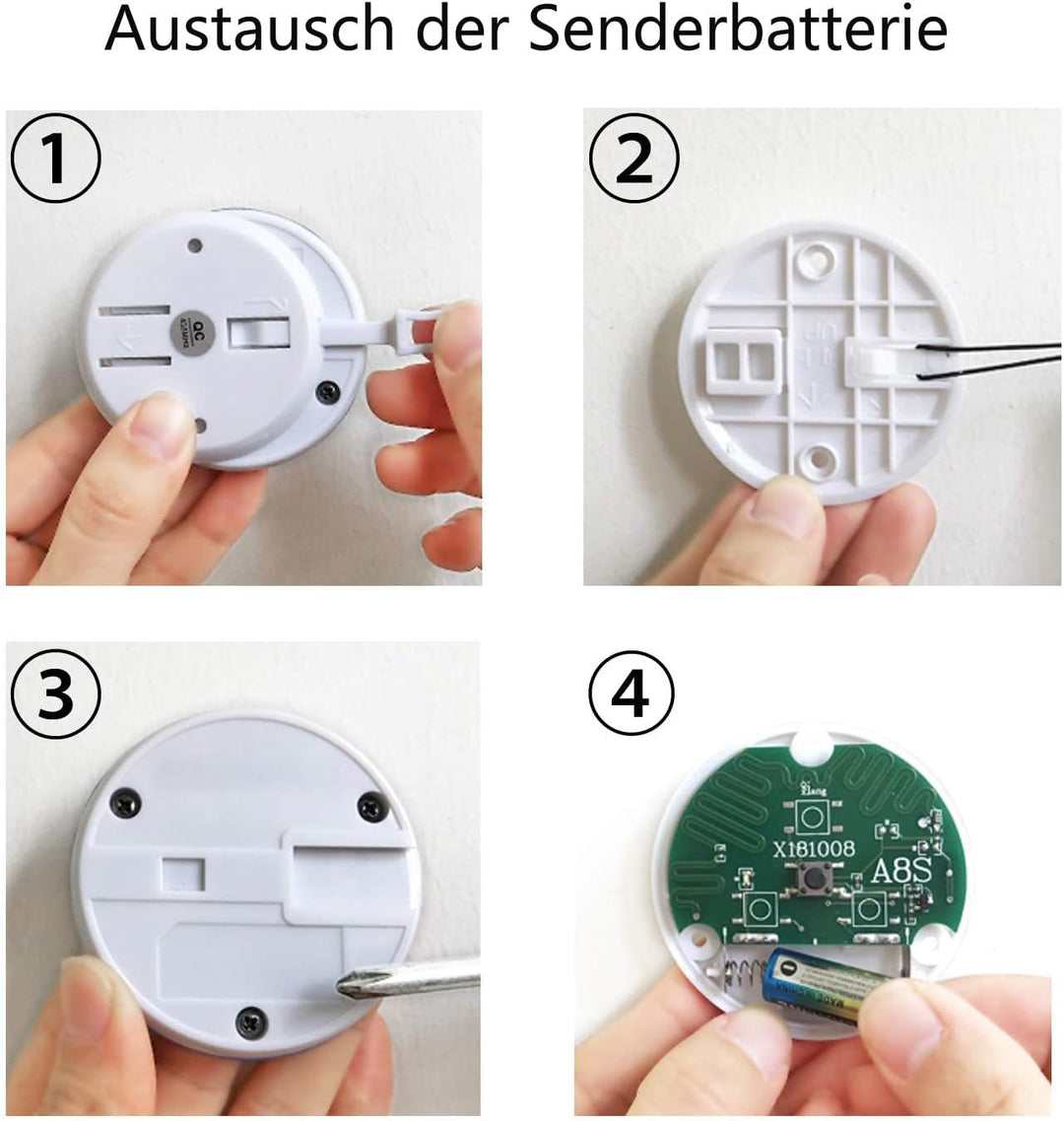 Liotoin Notrufknopf für Senioren Kabellos SOS Alarm Notruf Knopf Wasserdicht 2 Sender（Funktioniert n