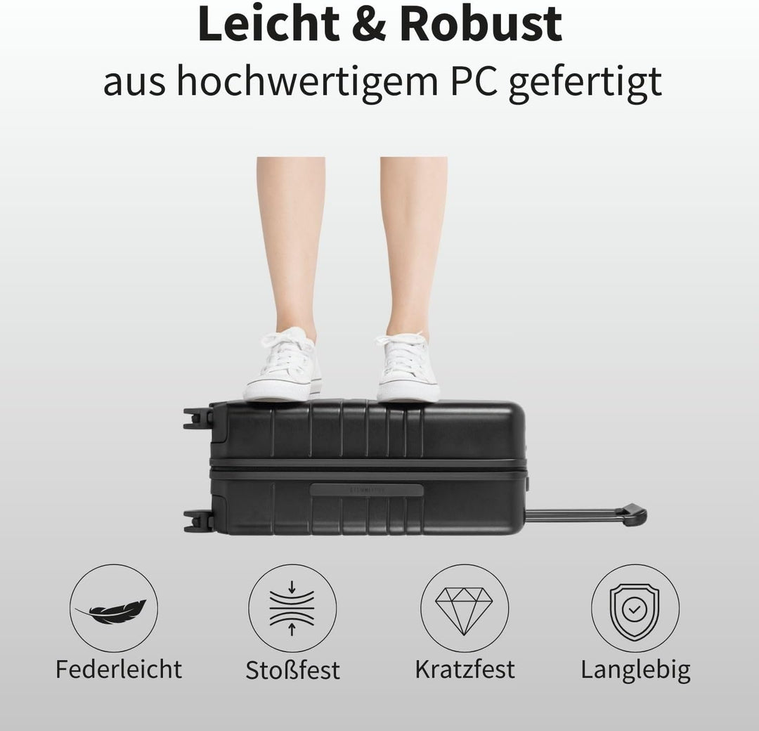 ETERNITIVE - Koffer I Reisekoffer aus Polycarbonat & ABS I Koffer Leicht mit Rollen 360° I Hartschal