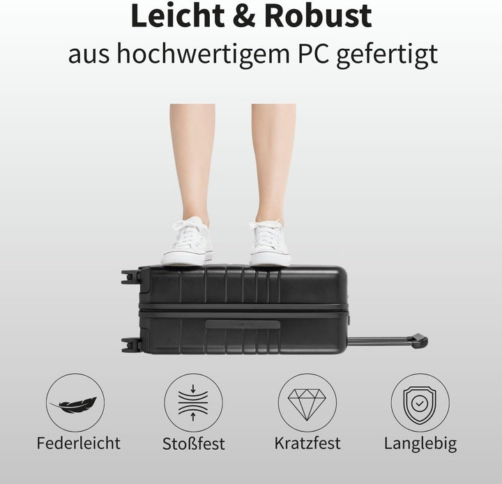 ETERNITIVE - Koffer I Reisekoffer aus Polycarbonat & ABS I Koffer Leicht mit Rollen 360° I Hartschal
