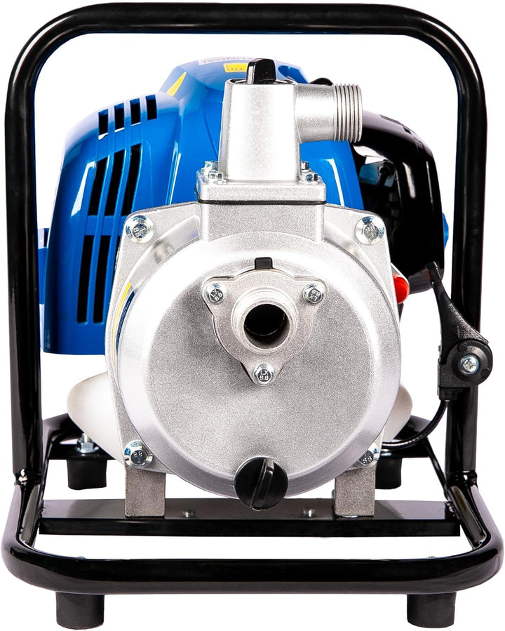 HYUNDAI Benzin Wasserpumpe GWP25052 – 1.84 PS, 2-Takt Motorpumpe, 8.000 l/h Förderleistung, 25 m För