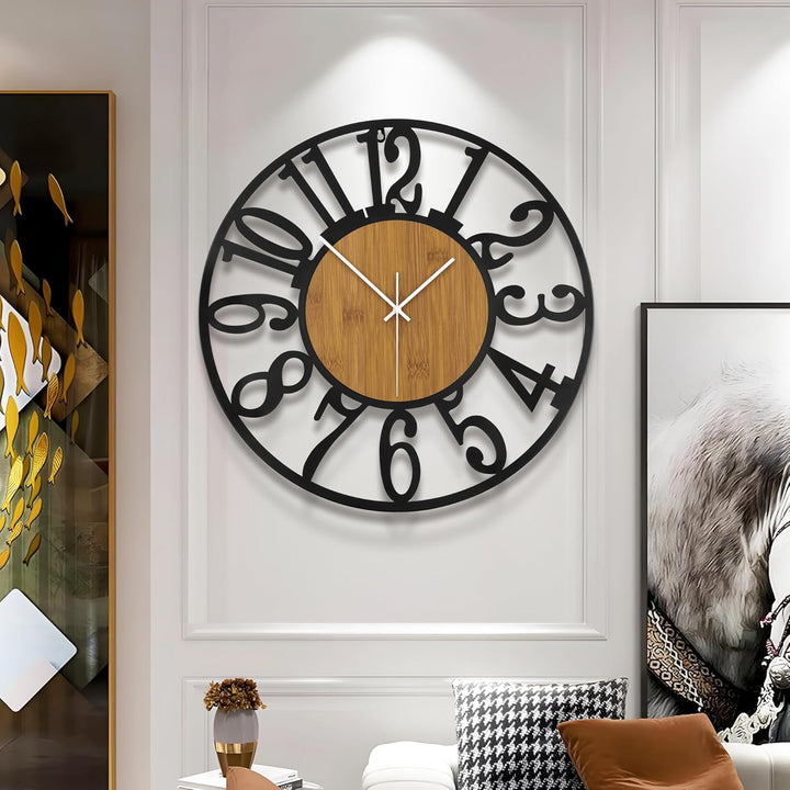 Mee 2ou Grosse Wanduhr Tickgeräusche, 34CM/14 Zoll Lautlos, Geräuschlose, Batteriebetrieben, Modern,