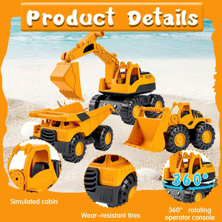 Lotvic Bagger Spielzeug, 3 Pcs Sandspielzeug Bagger Sandkasten, Sandkasten Spielzeug, Mini Traktor B