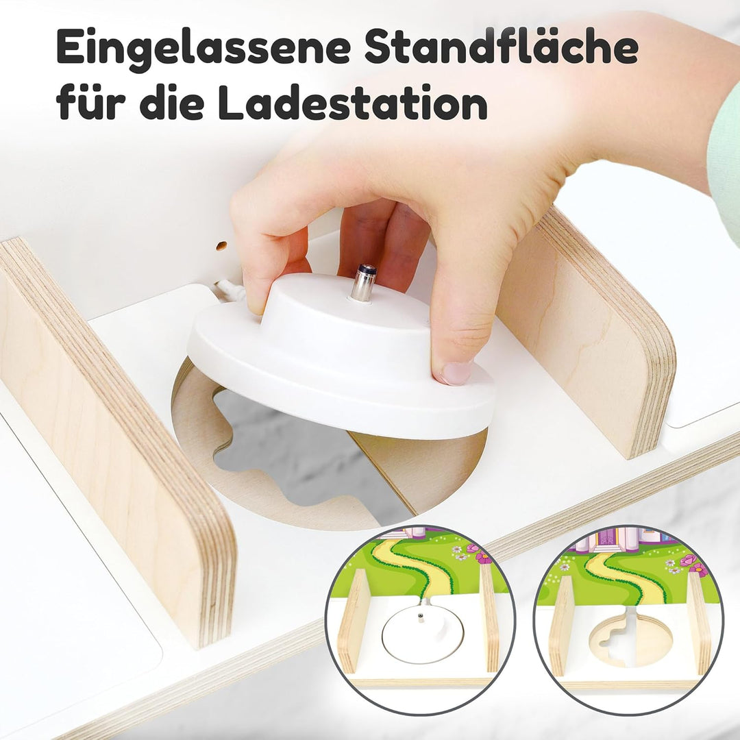 stadtecken Holzregal für Musikbox I Geeignet für die Toniebox und ca. 50 Tonies I Perfekte Tonie Auf
