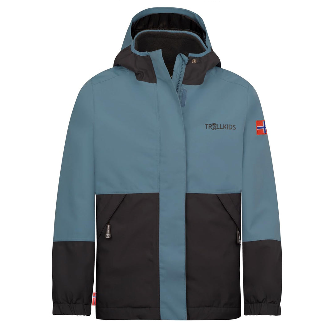 Trollkids wasserdichte atmungsaktive Kinder 3in1 Jacke mit verstellbarer Kapuze und Strickfleece-Inn