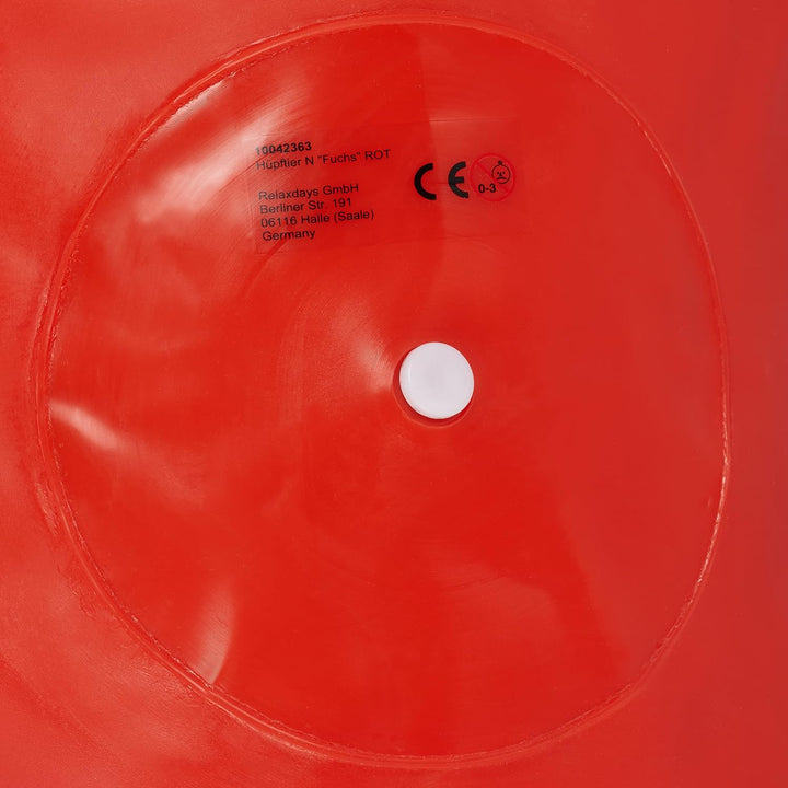 Relaxdays Hüpftier Fuchs, inklusive Luftpumpe, Hopser, bis 50 kg, BPA-frei, Hüpfspielzeug, für Kinde