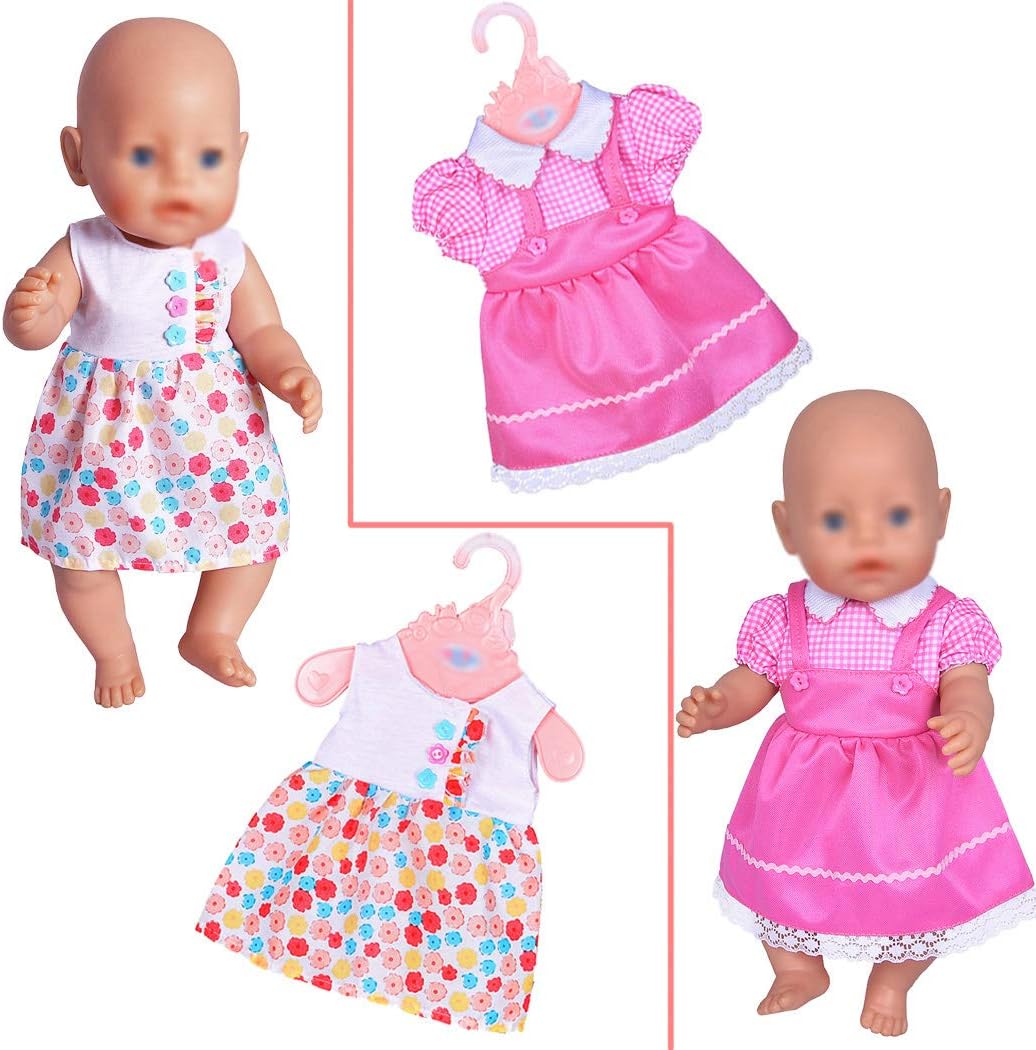 ebuddy 10 Sets Puppenkleider Outfits für 14 bis 16 Zoll Neugeborene Babypuppen und für 18 Zoll ameri