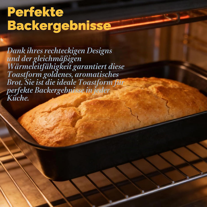 2 Stück Brotformen Zum Backen 25.7×13×5.8cm, mit Backmatte Einleger Für Backofen, Brot Backform 2er