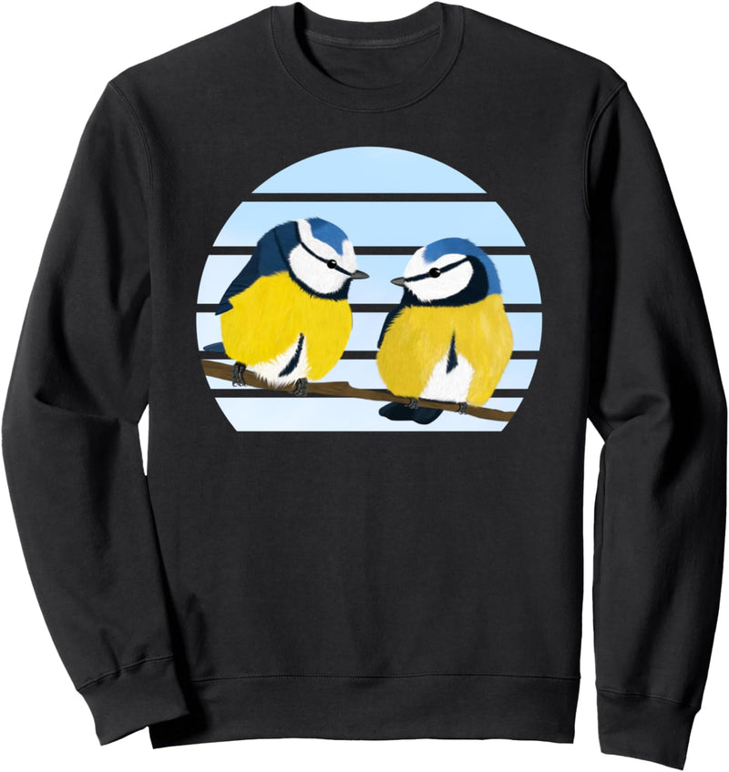 Blaumeisen Vogel Zeichnung Vogelbeobachter Gartenvogel Sweatshirt