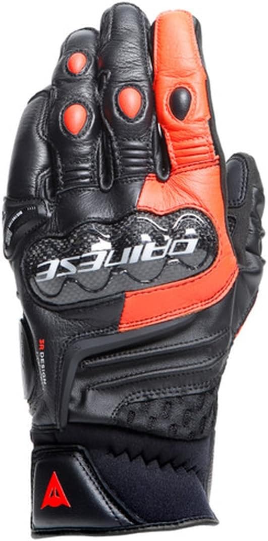 Dainese - Carbon 4 Short Gloves, Kurze Motorradhandschuhe aus Leder, mit Knöchelprotektoren aus Carb