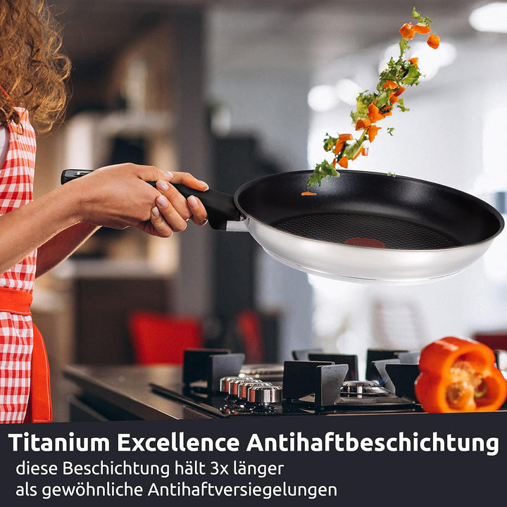 Tefal E30 Jamie Oliver Pfannenset Induktion 2 tlg -SET22- kleine Pfanne 20 cm + Bratpfanne 26 cm, An