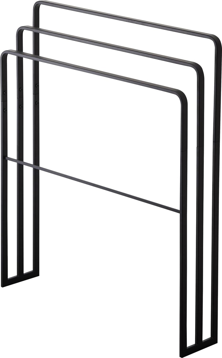 Bath towel hanger with 3 bars - Tower - Black Schwarz, Schwarz