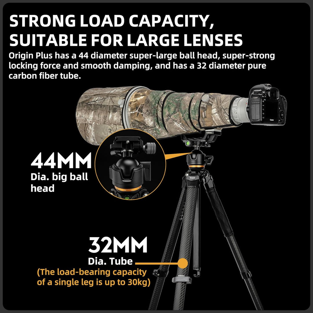 Fotopro Kompaktes Reisestativ aus Kohlefaser, 152,4 cm, professionelles, Robustes Stativ mit Profilb
