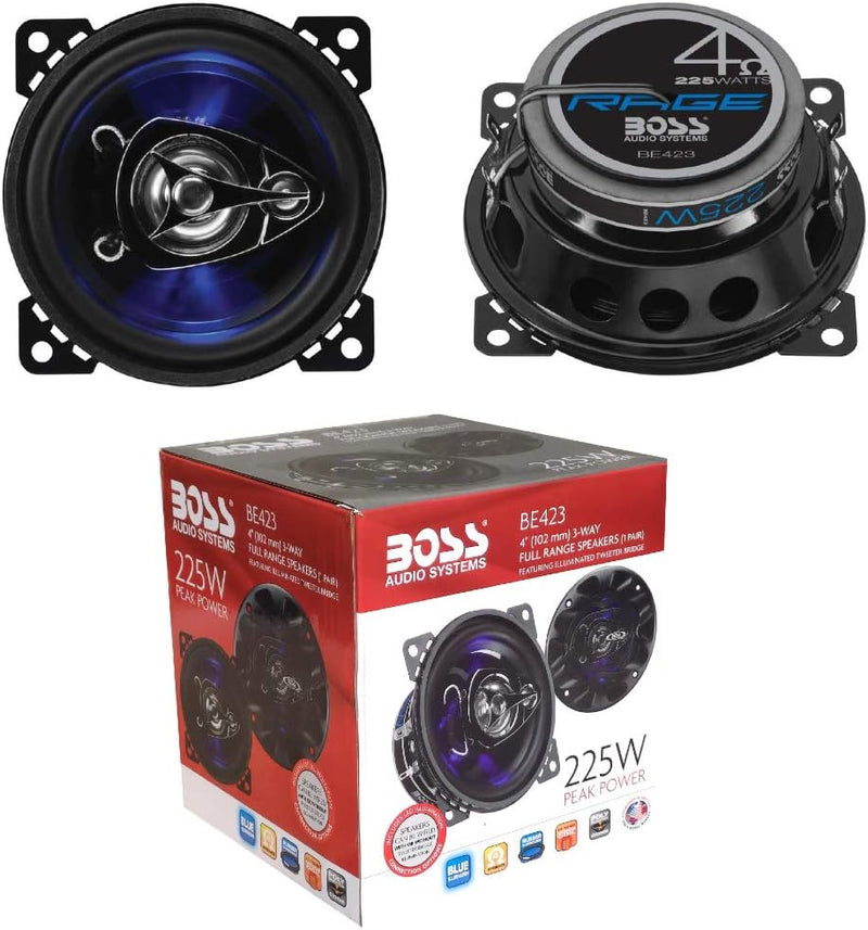 2 Lautsprecher kompatibel mit BOSS Audio Systems BE423 BE 423 3 Wege koaxialkabel 10,00 cm 100 mm 4"