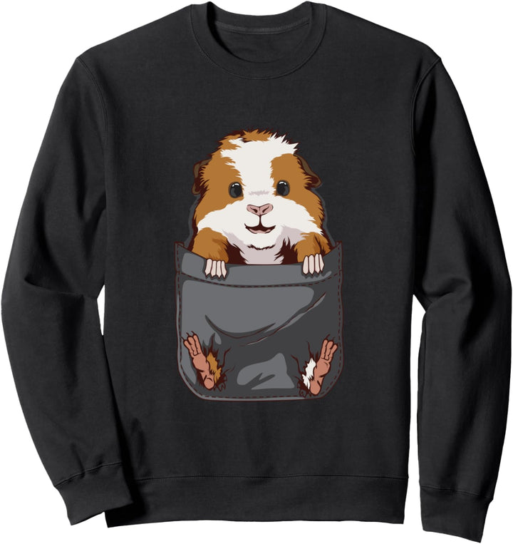 Meerschwein grosse Brusttasche Meersau Meerschweinchen Sweatshirt