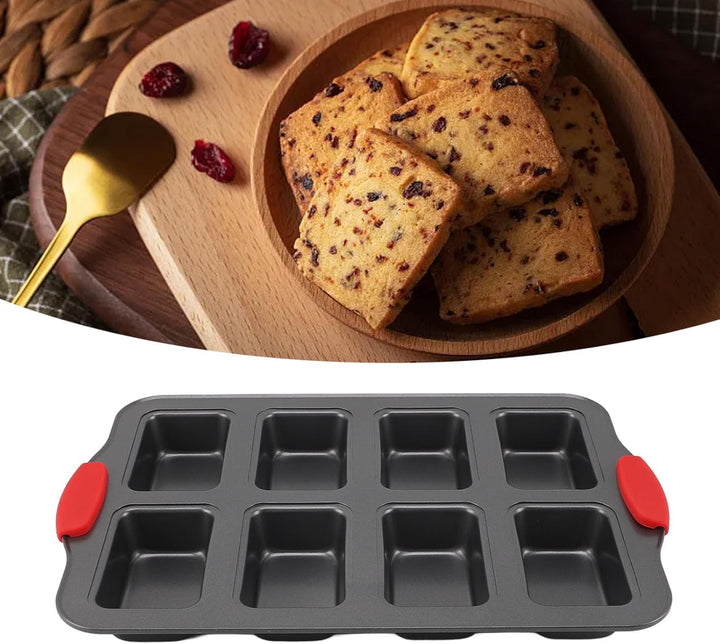 Agatige Mini-Kuchenform mit 8 Mulden, antihaftbeschichtete kleine Maisbrotform aus Kohlenstoffstahl,