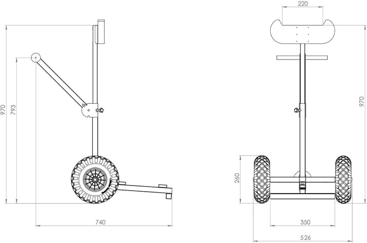 Aussenborder Transportwagen Ständer Rollwagen Tragbar Faltbar Edelstahl 75kg - Heavy Duty