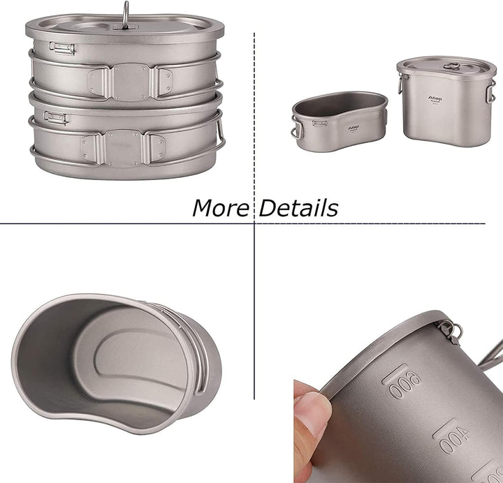 Titan Canteen Unordnung Kit Mittagessen mit faltbarem Griff Hängering tragbar für Outdoor Camping Wa
