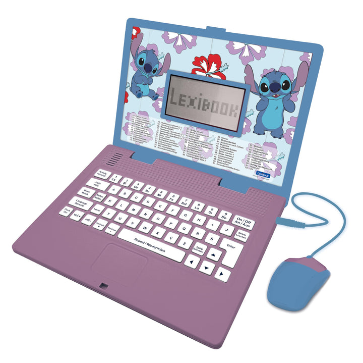Lexibook, Disney Stitch, zweisprachiger deutsch/englischer Lerncomputer, Spielzeug für Kinder mit 12
