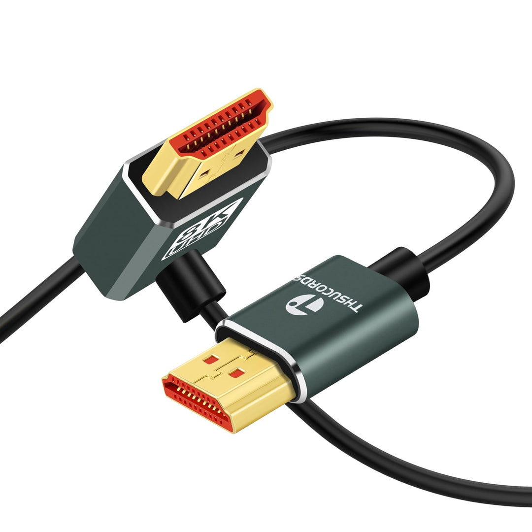 Thsucords Ultradünnes 8K HDMI Winkelstecker 2.1 90 Grad Abwärtswinkelkabel 3M,Flexibles Schlankes Ho