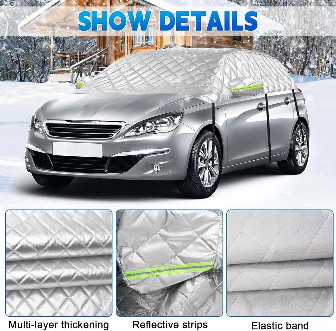 Halbe Autoabdeckung für Peugeot 308, Verdickte Halbgarage Sommer, Outdoor Abdeckplane, Schutz vor So