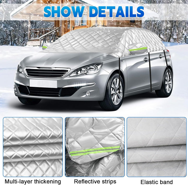 Halbe Autoabdeckung für Peugeot 308, Verdickte Halbgarage Sommer, Outdoor Abdeckplane, Schutz vor So