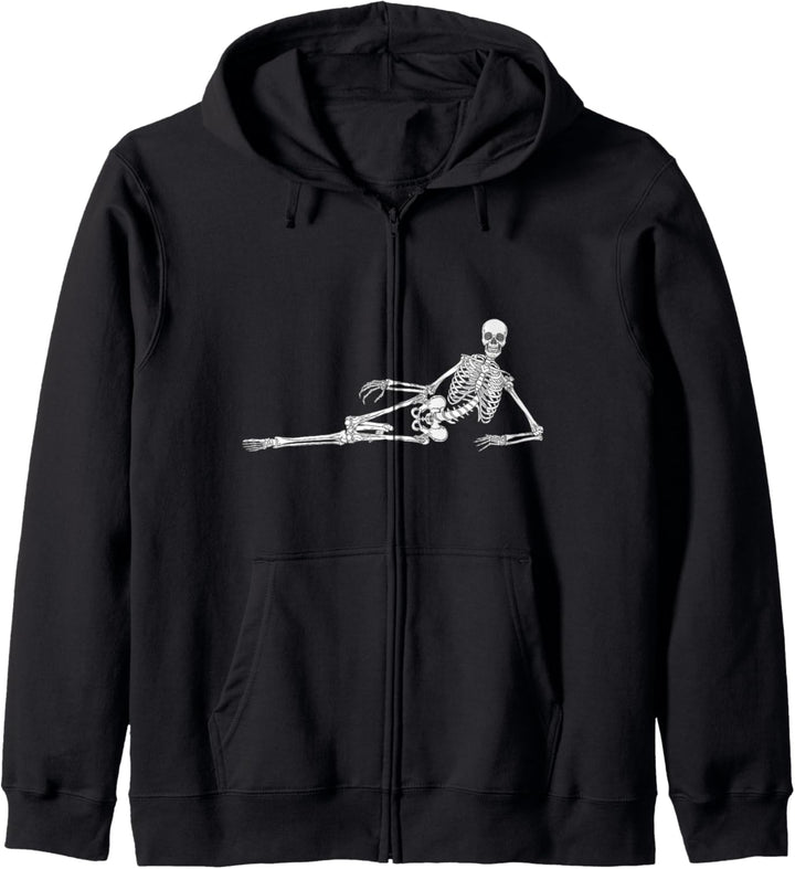 Alt Ästhetisches Skelett Entspanntes Halloween Indie Dark Kapuzenjacke