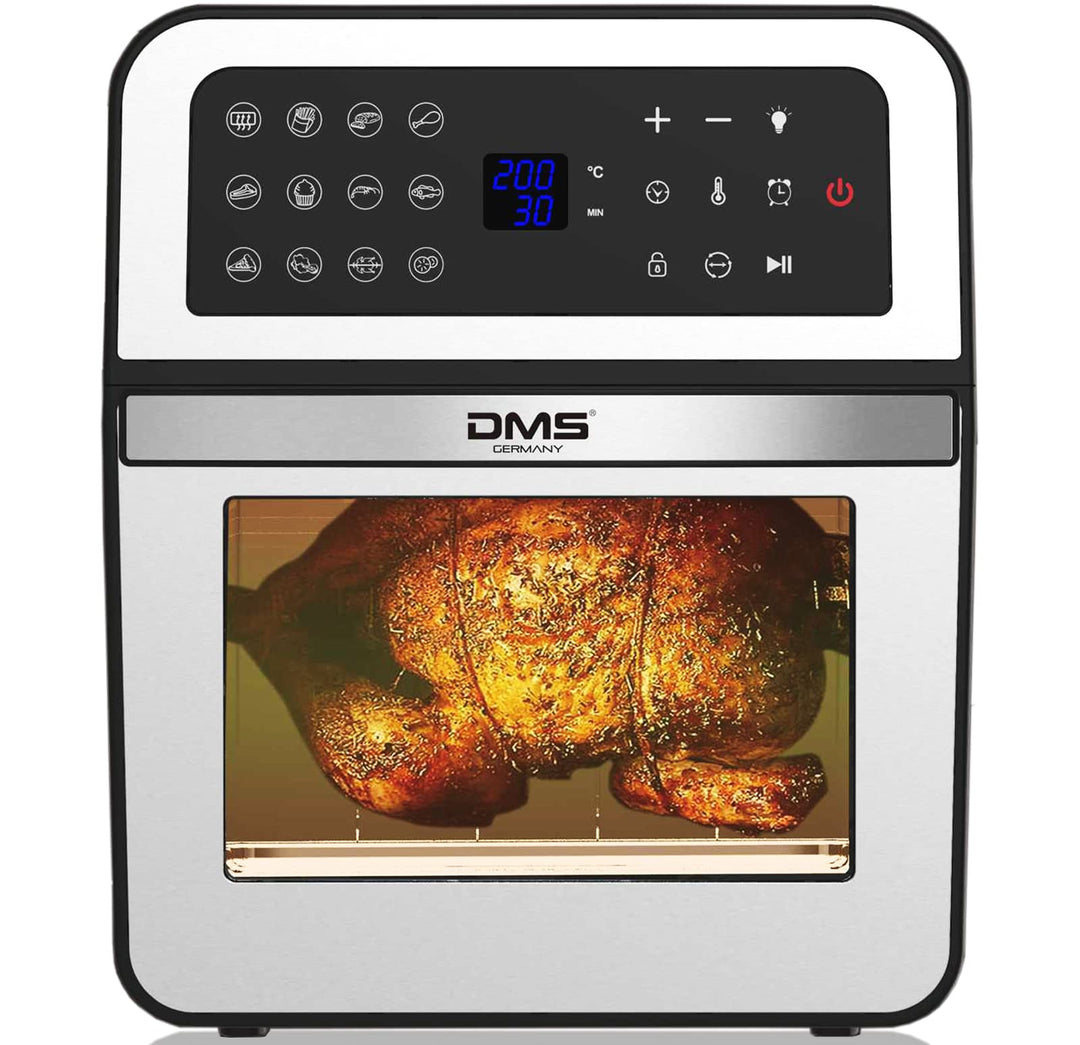 DMS XXXL 12 Liter Heissluftfritteuse Fritteuse| Backofen | Heissluftgrill | Dörrautomat | Drehgrill