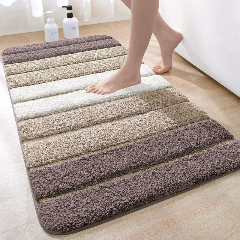 DEXI Badezimmerteppich rutschfest Badematte 60 x 110 cm,Badteppich Saugfähig Weich Maschinenwaschbar