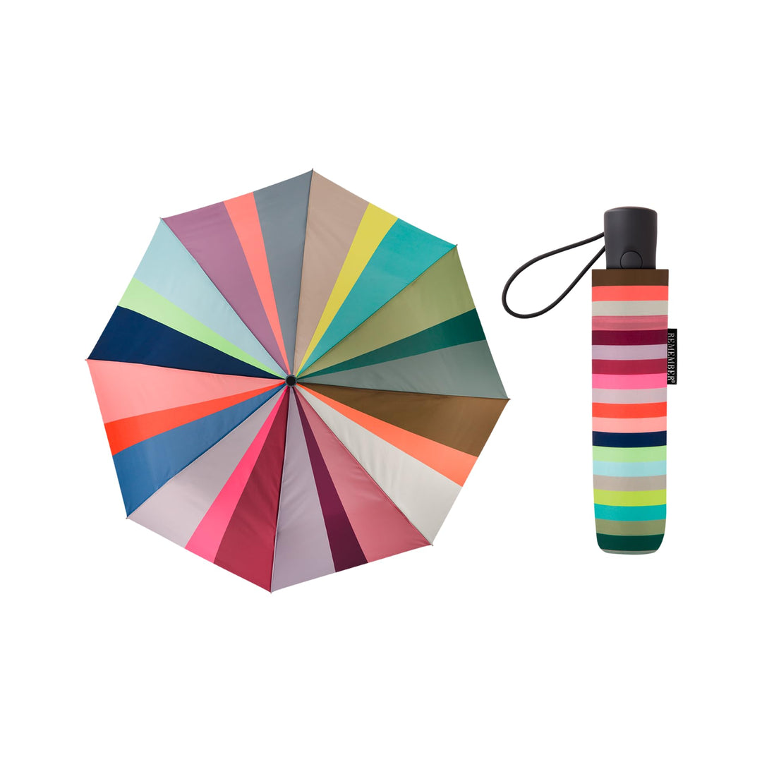 REMEMBER Taschen - Regenschirm "Stella" - geöffnet L 58cm, Ø 100 cm - Bunter Regenschirm