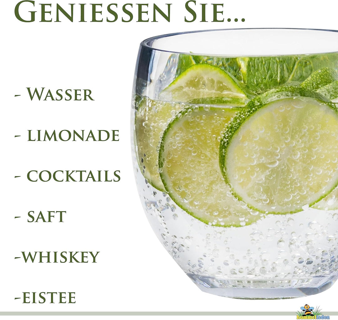 Melamin Geschirr Set Jesolo Sand für 2 Personen Wohnwagen Camping Picknick 8 Teile - Trinkglas 400ml